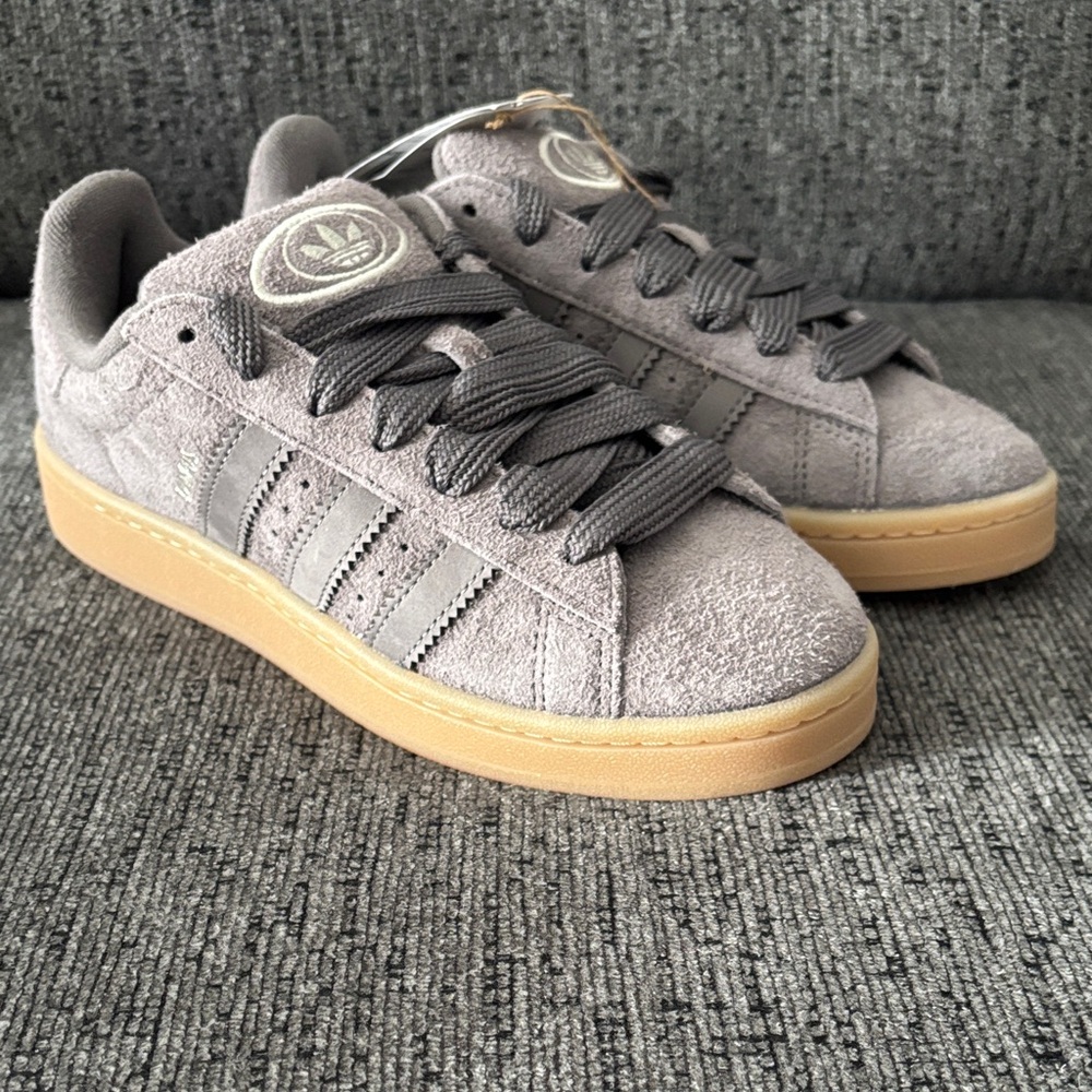 NWOT Adidas Women's Taupe Suede Sneakers with Gum Sole